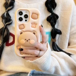Kawaii Therapy Phonecase<Kawaii Cute Bear Silicone 3D Phone Case – Limited Edition