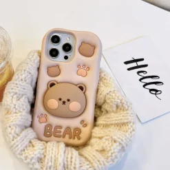 Kawaii Therapy Phonecase<Kawaii Cute Bear Silicone 3D Phone Case – Limited Edition