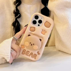 Kawaii Therapy Phonecase<Kawaii Cute Bear Silicone 3D Phone Case – Limited Edition
