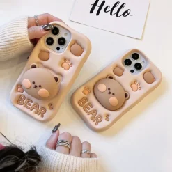 Kawaii Therapy Phonecase<Kawaii Cute Bear Silicone 3D Phone Case – Limited Edition