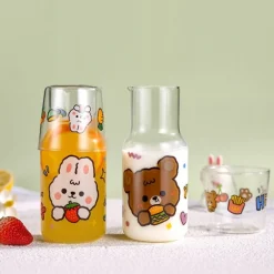 Kawaii Therapy Bottles<Kawaii Cute Bear Strawberry Glass Cup Set