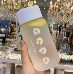 Kawaii Therapy Bottles<Kawaii Daisy Frosted Glass Bottle (500ml)