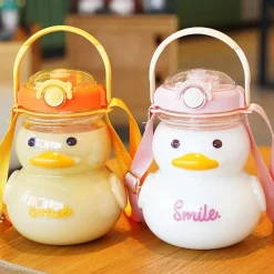 Kawaii Therapy Bottles<Kawaii Duck Cute Straw Bottle (1000ml) – Limited Edition