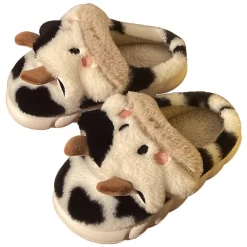 Kawaii Therapy Slippers<Kawaii Fluffy Cow Warm Cozy Slippers – Limited Edition