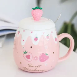 Kawaii Therapy Bottles<Kawaii Fruit Strawberry Avocado Ceramic Cups – Limited Edition