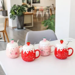 Kawaii Therapy Bottles<Kawaii Fruit Strawberry Avocado Ceramic Cups – Limited Edition