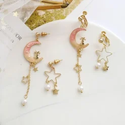 Kawaii Therapy Earrings<Kawaii Galaxy Moon Starry Earrings – Limited Edition