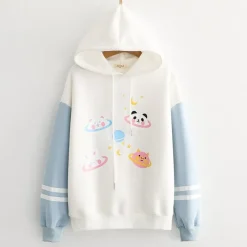 Kawaii Therapy Clothing<Kawaii Galaxy Stars Harajuku Pastel Hoodie – Special Edition