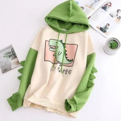 Kawaii Therapy Clothing<Kawaii Dinosaur Harajuku Hoodie – Limited Edition
