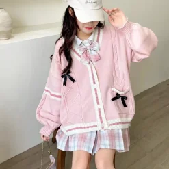 Kawaii Therapy Clothing<Kawaii Harajuku Knitted Bow Tie Sweater – Special Edition