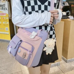 Kawaii Therapy Tote Bags | Japanese Style Backpacks<Kawaii Harajuku Multipocket Canvas Sling Bag