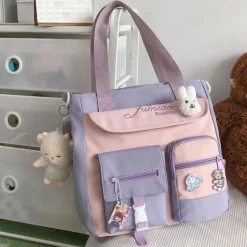 Kawaii Therapy Tote Bags | Japanese Style Backpacks<Kawaii Harajuku Multipocket Canvas Sling Bag