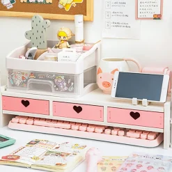 Kawaii Therapy Desk Organizers | Desk Accessories<Kawaii Harajuku Pastel Hearts Mini Desk Drawer