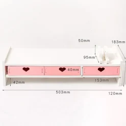 Kawaii Therapy Desk Organizers | Desk Accessories<Kawaii Harajuku Pastel Hearts Mini Desk Drawer