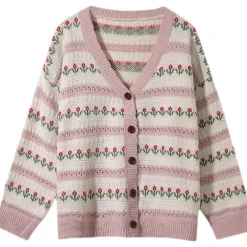 Kawaii Therapy Clothing<Kawaii Harajuku Style Floral Knitted Cardigan – Limited Edition