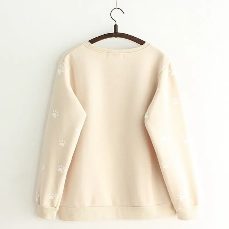 Kawaii Therapy Clothing<Kawaii Japanese Cat Embroidered Sweatshirt – Limited Edition