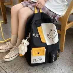 Kawaii Therapy Preppy Backpacks | Large Backpacks<Kawaii Japanese Cats Large Capacity Waterproof Backpack