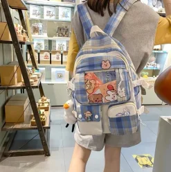 Kawaii Therapy School Backpacks | Preppy Backpacks<Kawaii Japanese High School Plaid Backpack – Limited Edition