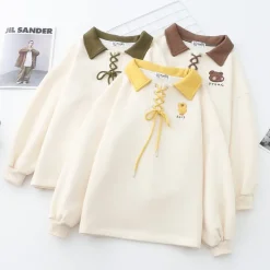 Kawaii Therapy Clothing<Kawaii Japanese Style Bear Collar Sweater – Limited Edition