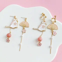 Kawaii Therapy Earrings<Kawaii Japanese Style Cat Fan Earrings – Special Edition