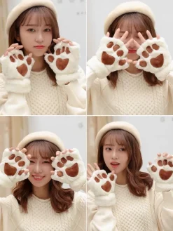 Kawaii Therapy Clothing<Kawaii Japanese Style Cat Paw Winter Gloves