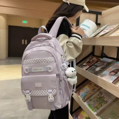 Kawaii Therapy School Backpacks | Preppy Backpacks<Kawaii Japanese Style College Chequered Pastel Backpack