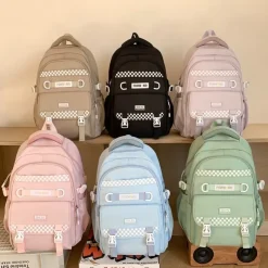 Kawaii Therapy School Backpacks | Preppy Backpacks<Kawaii Japanese Style College Chequered Pastel Backpack