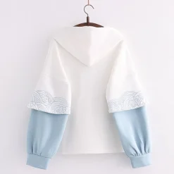 Kawaii Therapy Clothing<Kawaii Japanese Style Ocean Waves Hoodie – Limited Edition
