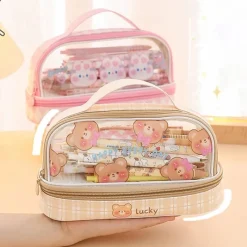 Kawaii Therapy Pencil Cases<Kawaii Japanese Style Pastel Transparent Pencil Case