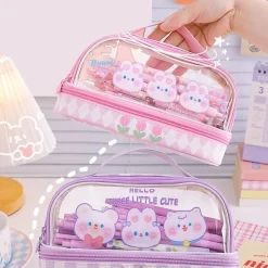 Kawaii Therapy Pencil Cases<Kawaii Japanese Style Pastel Transparent Pencil Case