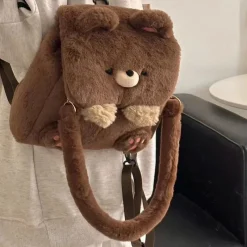 Kawaii Therapy Shoulder Bags | Japanese Style Backpacks<Kawaii Japanese Style Plush Bear Shoulder Bag