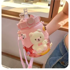 Kawaii Therapy Bottles<Kawaii Jumbo Bear Large Capacity Transparent Bottle (1300ml)