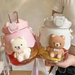 Kawaii Therapy Bottles<Kawaii Jumbo Bear Large Capacity Transparent Bottle (1300ml)