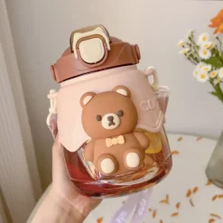 Kawaii Therapy Bottles<Kawaii Jumbo Bear Large Capacity Transparent Bottle (1300ml)