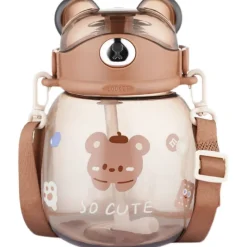 Kawaii Therapy Bottles<Kawaii Jumbo Bear Straw Bottle (1300ml) – Limited Edition