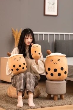 Kawaii Therapy Giant Stuffed Animals | Boba<Kawaii Jumbo Milk Tea Plush (50cm) – Limited Edition