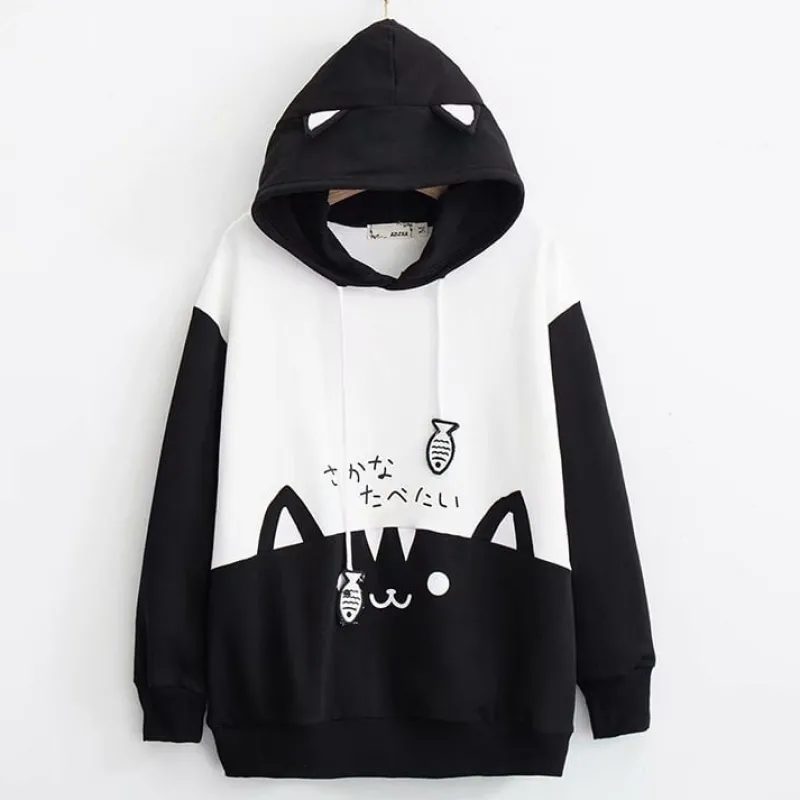 Kawaii Therapy Clothing<Kawaii Kitty Cat Fish Japanese Style Hoodie