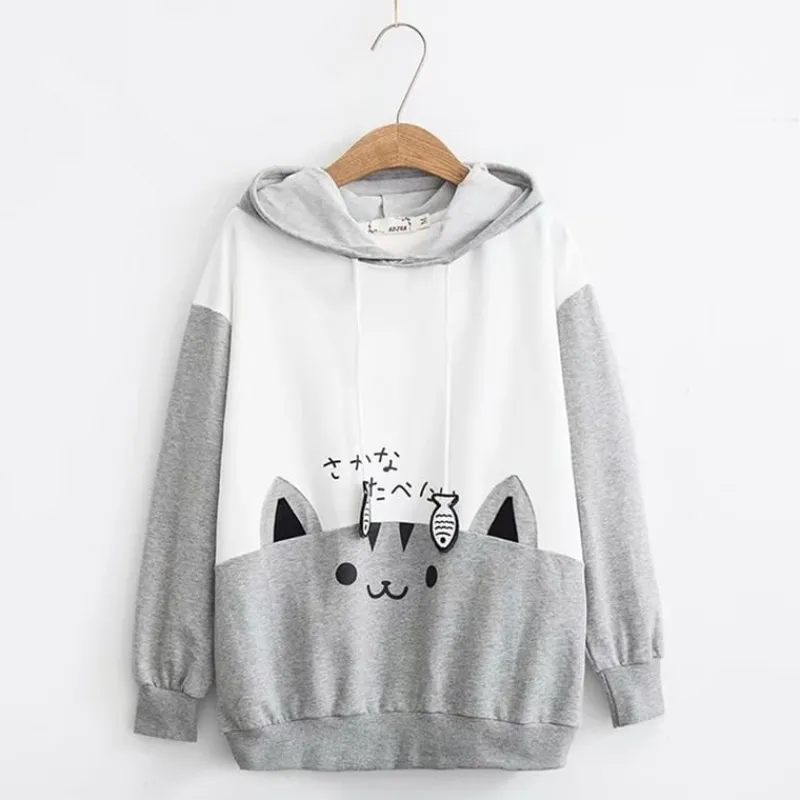 Kawaii Therapy Clothing<Kawaii Kitty Cat Fish Japanese Style Hoodie