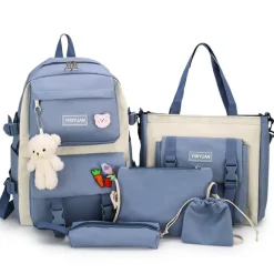 Kawaii Therapy School Backpacks | Korea Style Backpacks<Kawaii Korea Canvas Harajuku Backpack Set (5pcs)
