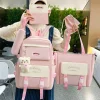 Kawaii Therapy Large Backpacks | Backpack Sets<Kawaii Korea Pastel Harajuku Backpack Set (5pcs)