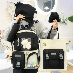 Kawaii Therapy School Backpacks | Preppy Backpacks<Kawaii Korea Style Student Backpack Set (5pcs) – Limited Edition