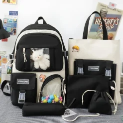 Kawaii Therapy School Backpacks | Preppy Backpacks<Kawaii Korea Style Student Backpack Set (5pcs) – Limited Edition