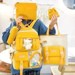 Kawaii Therapy School Backpacks | Preppy Backpacks<Kawaii Korea Style Student Backpack Set (5pcs) – Limited Edition