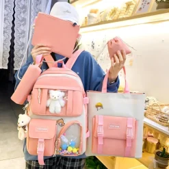 Kawaii Therapy School Backpacks | Preppy Backpacks<Kawaii Korea Style Student Backpack Set (5pcs) – Limited Edition