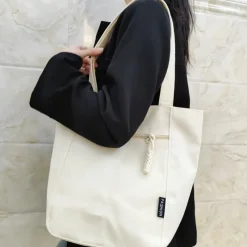 Kawaii Therapy Tote Bags | Shoulder Bags<Kawaii Korean Aesthetic Minimalist Canvas Tote Bag