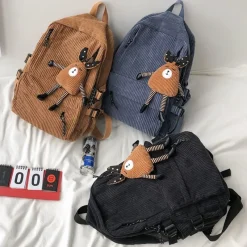 Kawaii Therapy School Backpacks | Korea Style Backpacks<Kawaii Korean Style Corduroy College Backpack