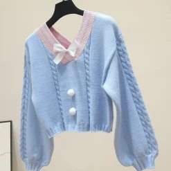 Kawaii Therapy Clothing<Kawaii Korean Style Pastel Knitted Sweater – Limited Edition