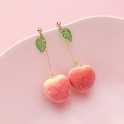 Kawaii Therapy Earrings<Kawaii Korean Style Peach Earrings – Limited Edition