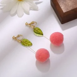 Kawaii Therapy Earrings<Kawaii Korean Style Peach Earrings – Limited Edition