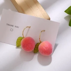 Kawaii Therapy Earrings<Kawaii Korean Style Peach Earrings – Limited Edition